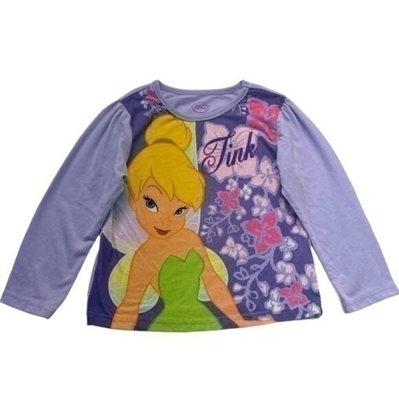 Disney Tinkerbell Long Sleeve Pajama Shirt Top Girl’s Size 4 - Picture 1 of 8